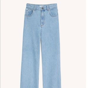 SANDRO - Wide-leg faded 5-pocket jeans